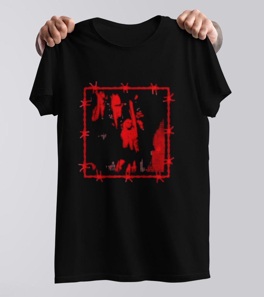 Avril Lavigne Red Barbed Wire Devil Horns T-Shirt