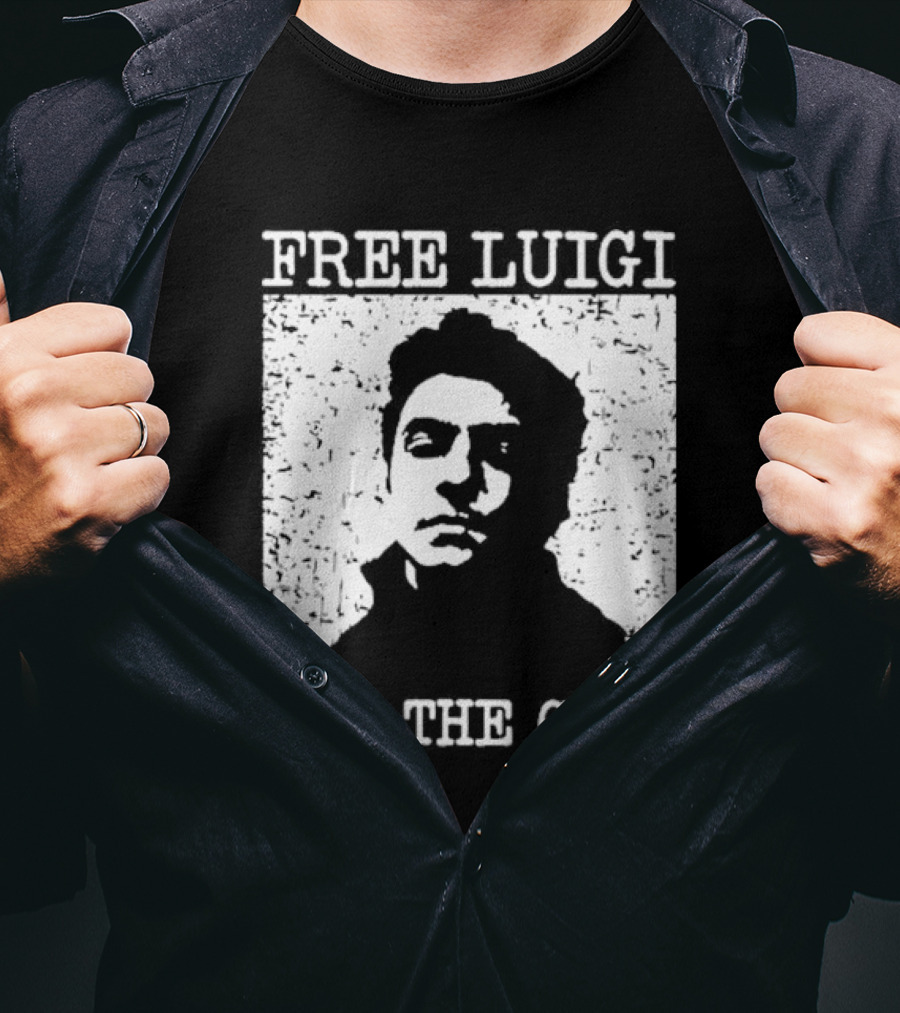 Free Luigi Eat The CEOs Stencil T-Shirt