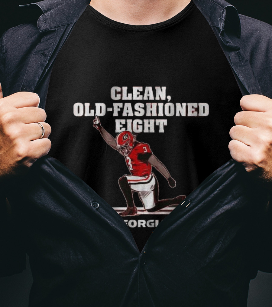Georgia Football Clean Old-Fashioned Eight T-Shirt