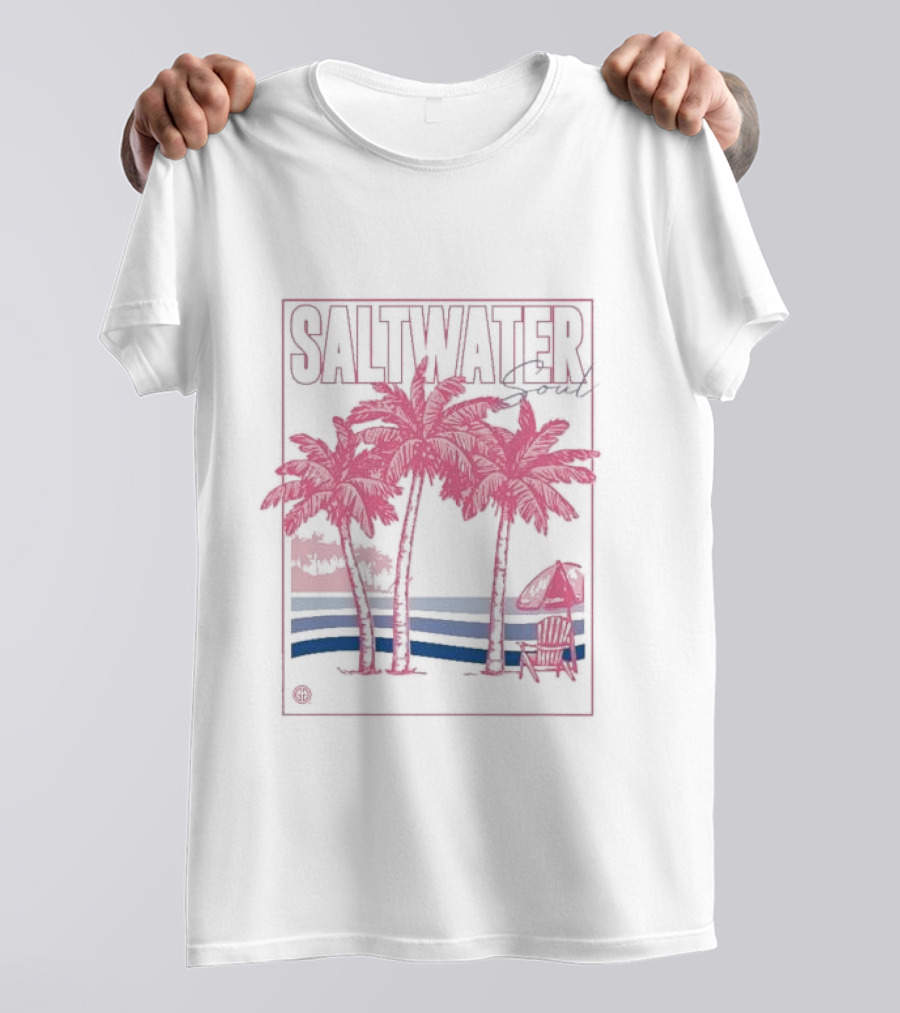 Saltwater Soul Palms And Waves Scene T-Shirt