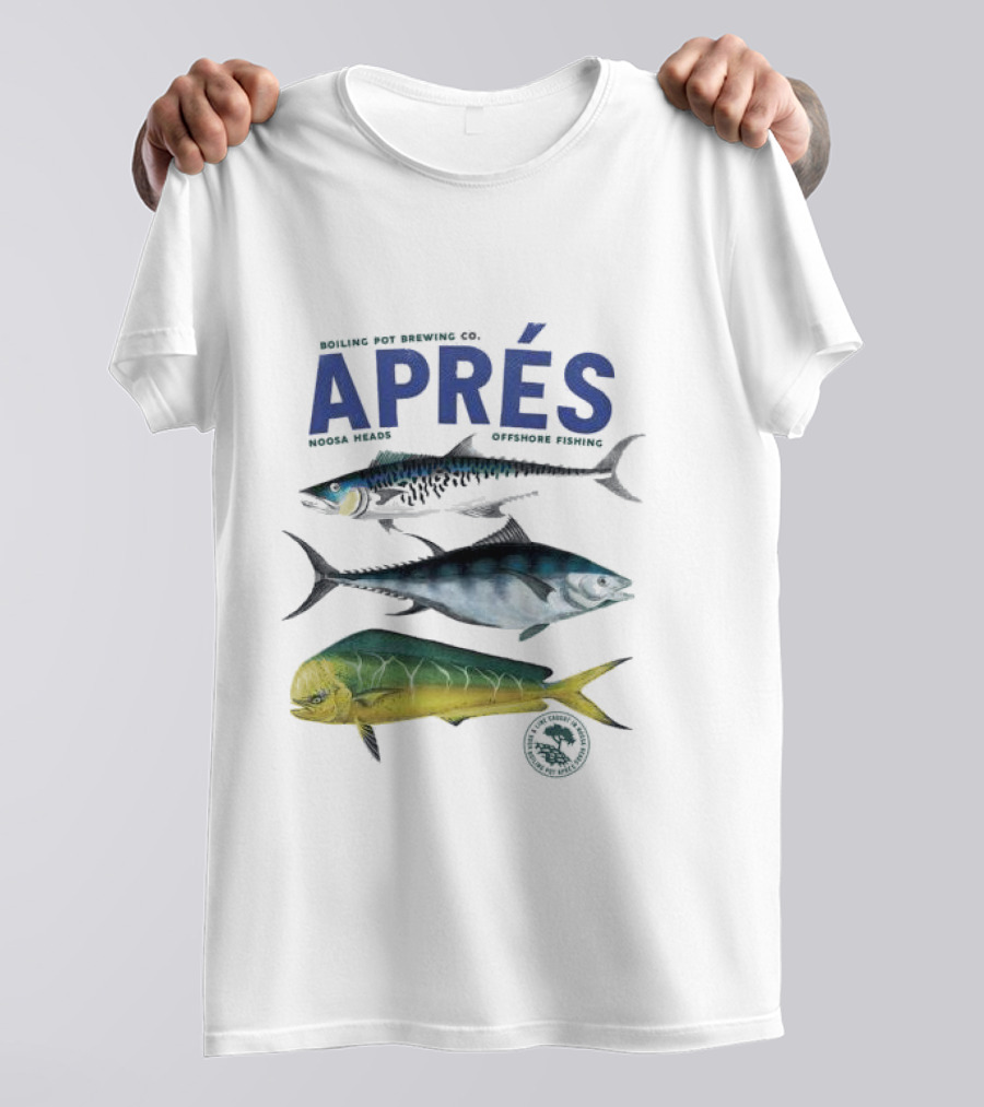 Boiling Pot Brewing Co Après Noosa Heads Offshore Fishing Fish T-Shirt