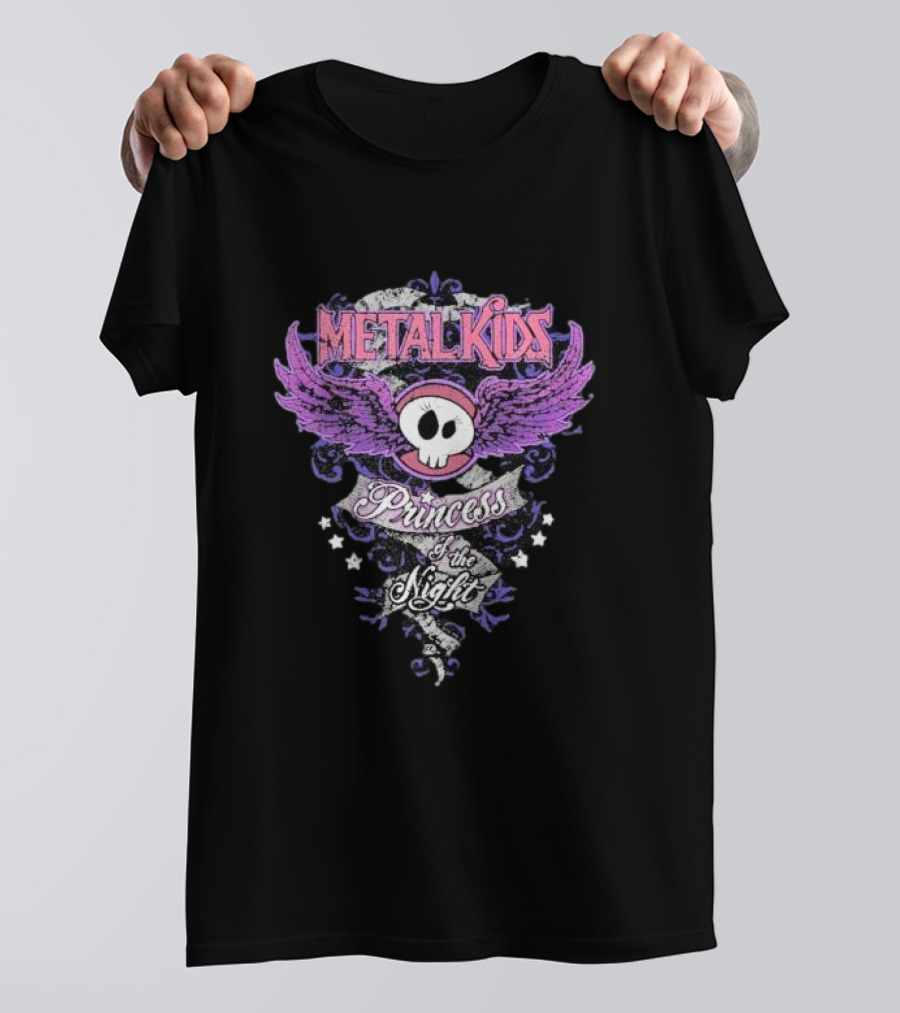 Metalkids Purple Winged Skull Princess Of The Night Stars T-Shirt