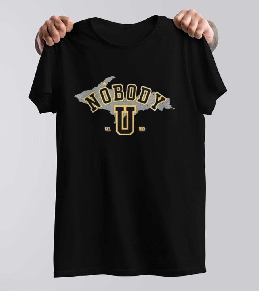Michigan Tech Basketball Nobody U Est. 1885 Map T-Shirt