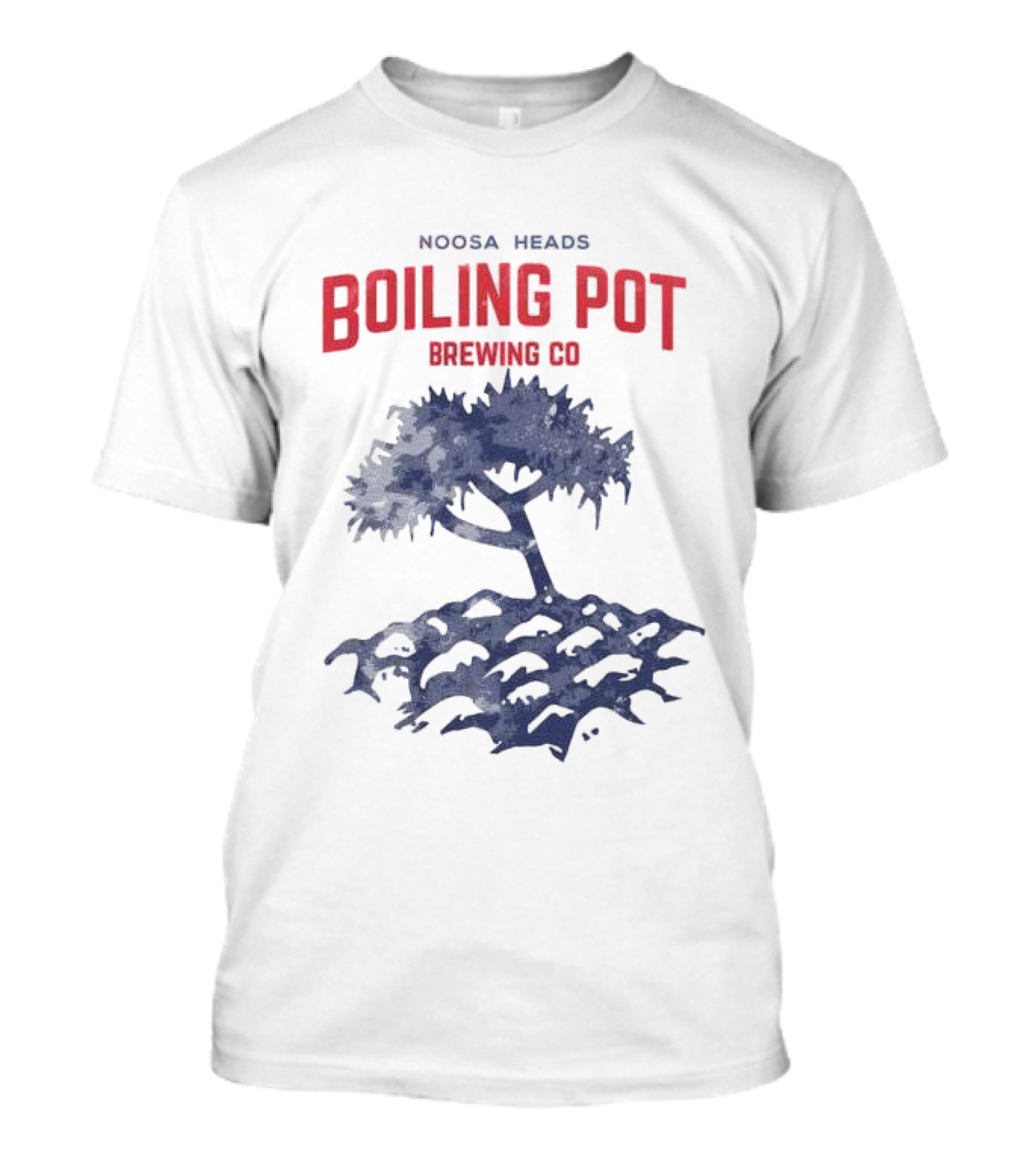 Noosa Heads Boiling Pot Brewing Co Tree And Waves T-Shirt