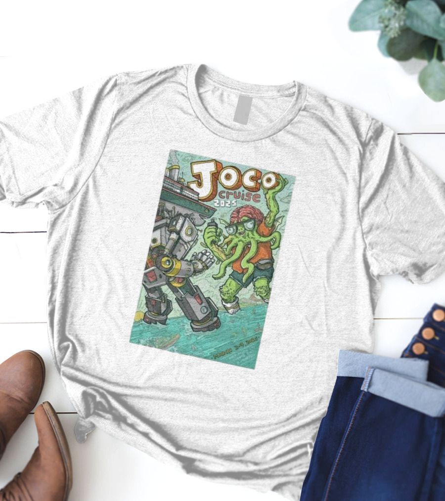 Joco Cruise 2025 Fort Lauderdale Robot Vs. Tentacle Monster March 2-9 T-Shirt