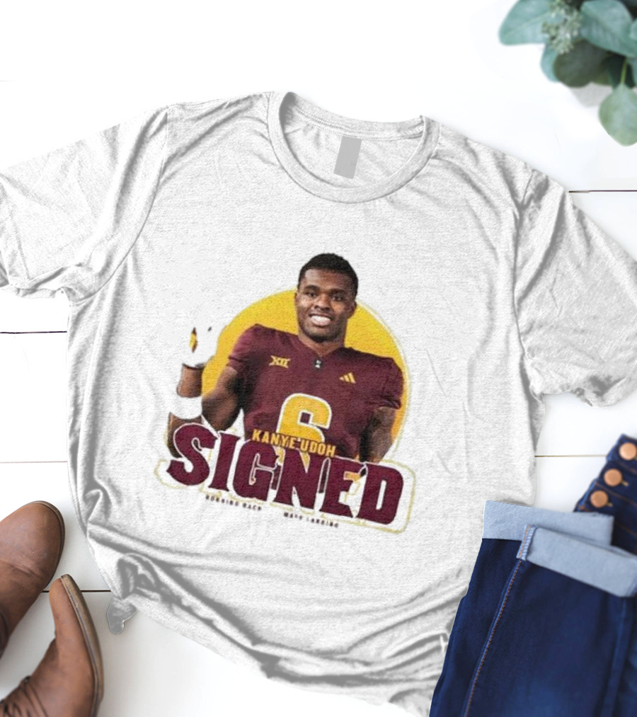 Kanye Udoh Signed Running Back Mays Landing Nj Football Player Number 6 T-Shirt