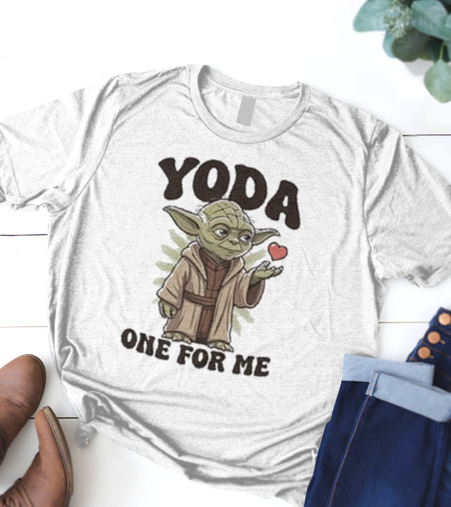 Yoda One For Me Star Wars Valentine's Day Message With Heart T-Shirt