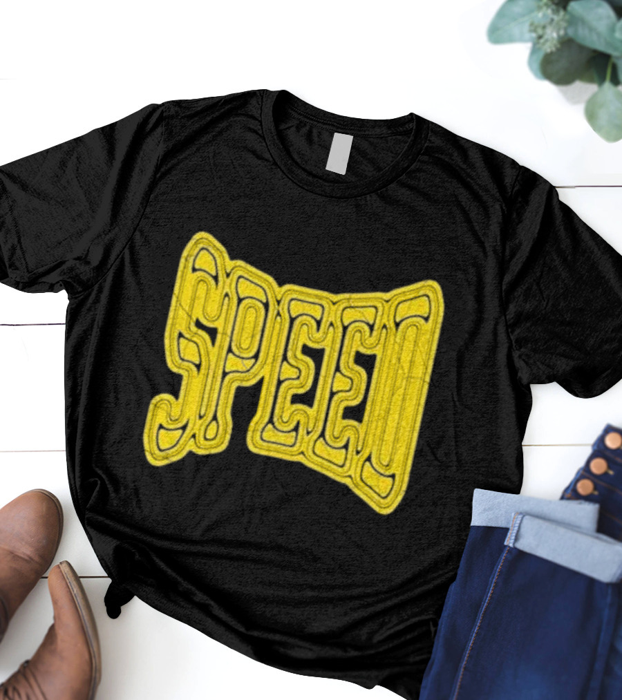 Ishowspeed Speed Gold Text Logo Bold Typography T-Shirt