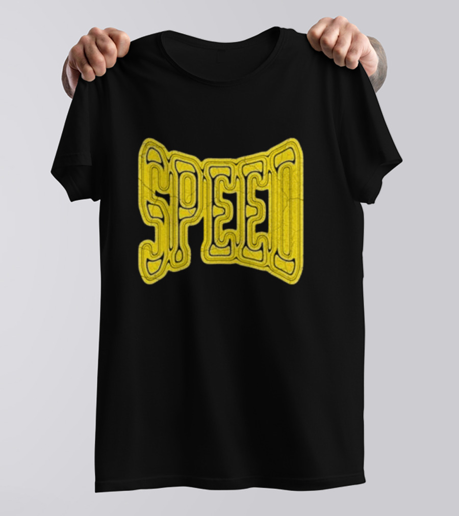 Ishowspeed Speed Gold Text Logo Bold Typography T-Shirt