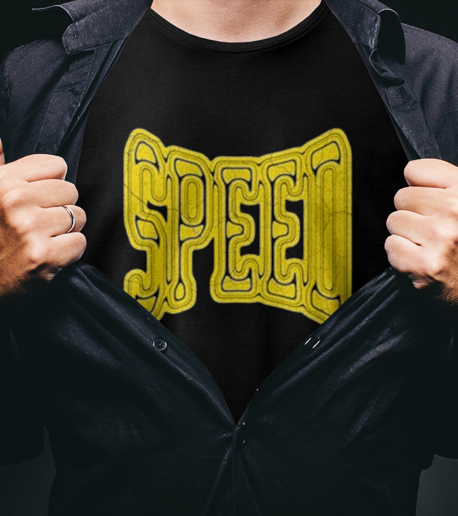 Ishowspeed Speed Gold Text Logo Bold Typography T-Shirt