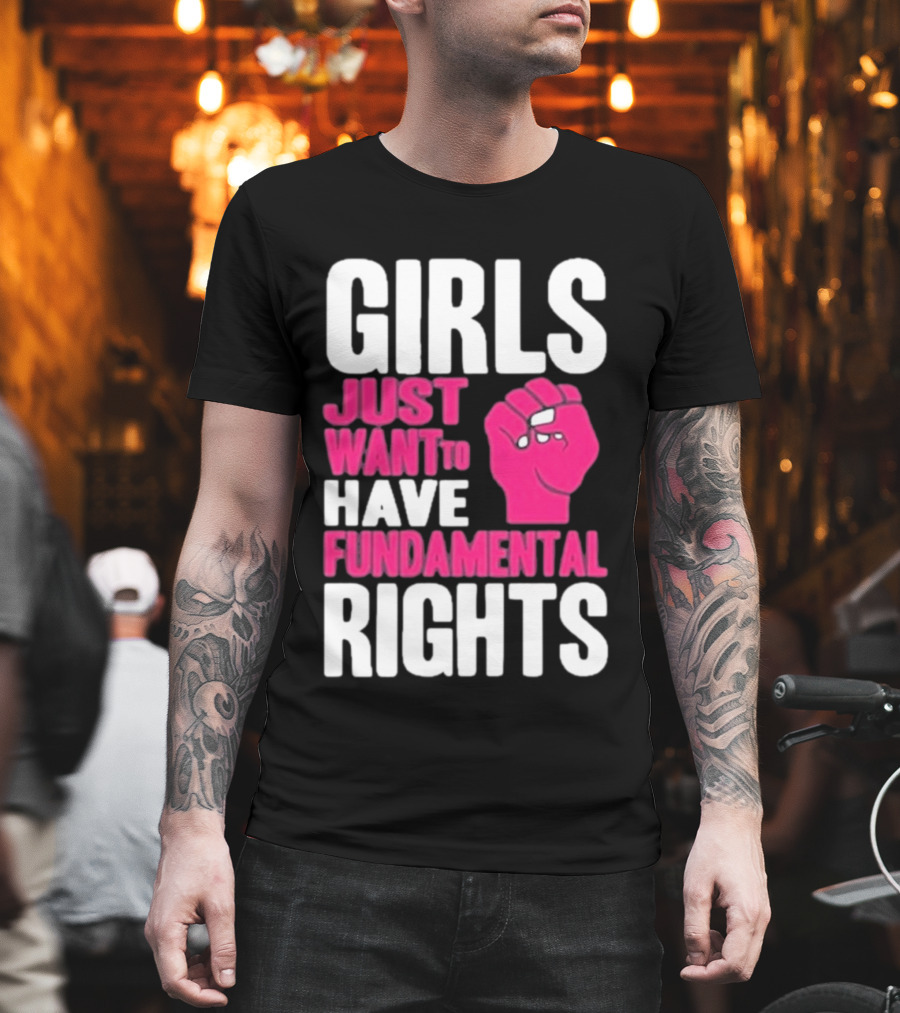 Cyndi Lauper Girls Just Want To Have Fundamental Rights Raised Fist Empowerment T-Shirt