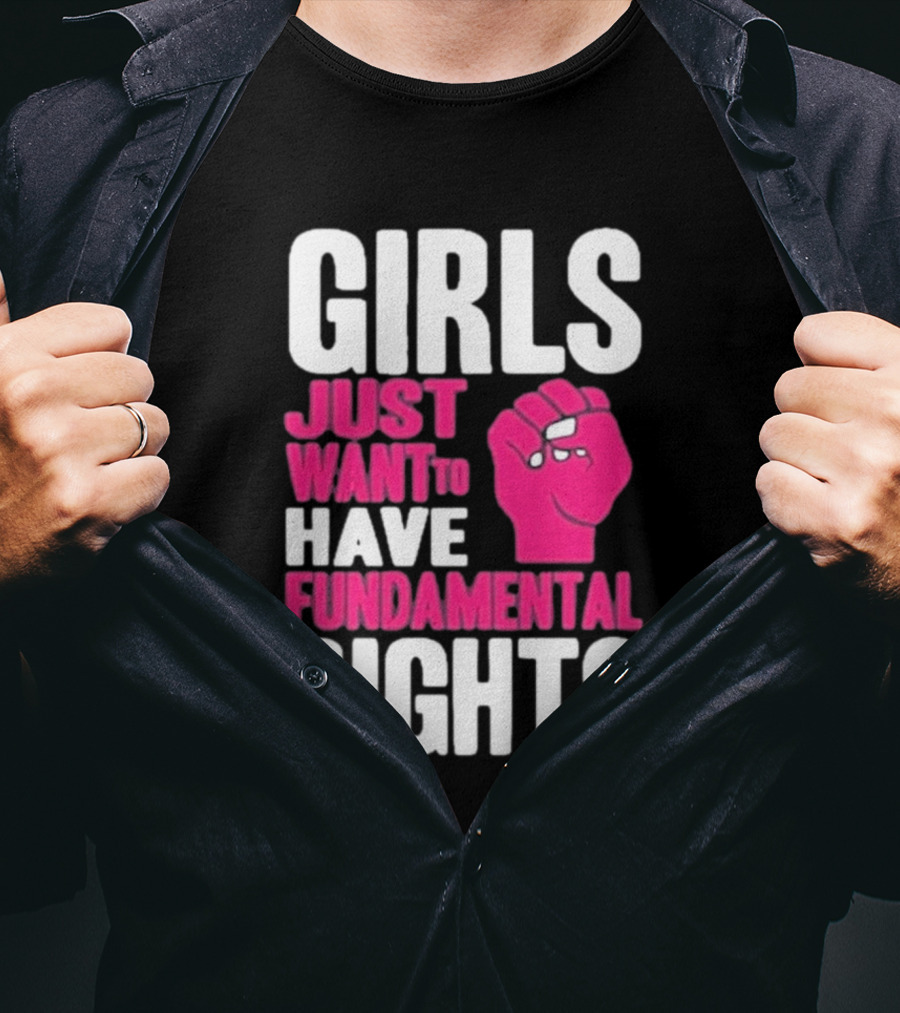 Cyndi Lauper Girls Just Want To Have Fundamental Rights Raised Fist Empowerment T-Shirt