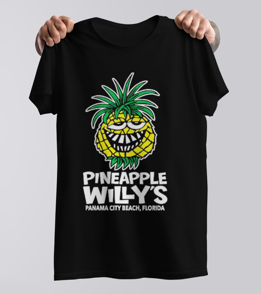 Pineapple Willy's Panama City Beach Florida Smiling Pineapple Face T-Shirt