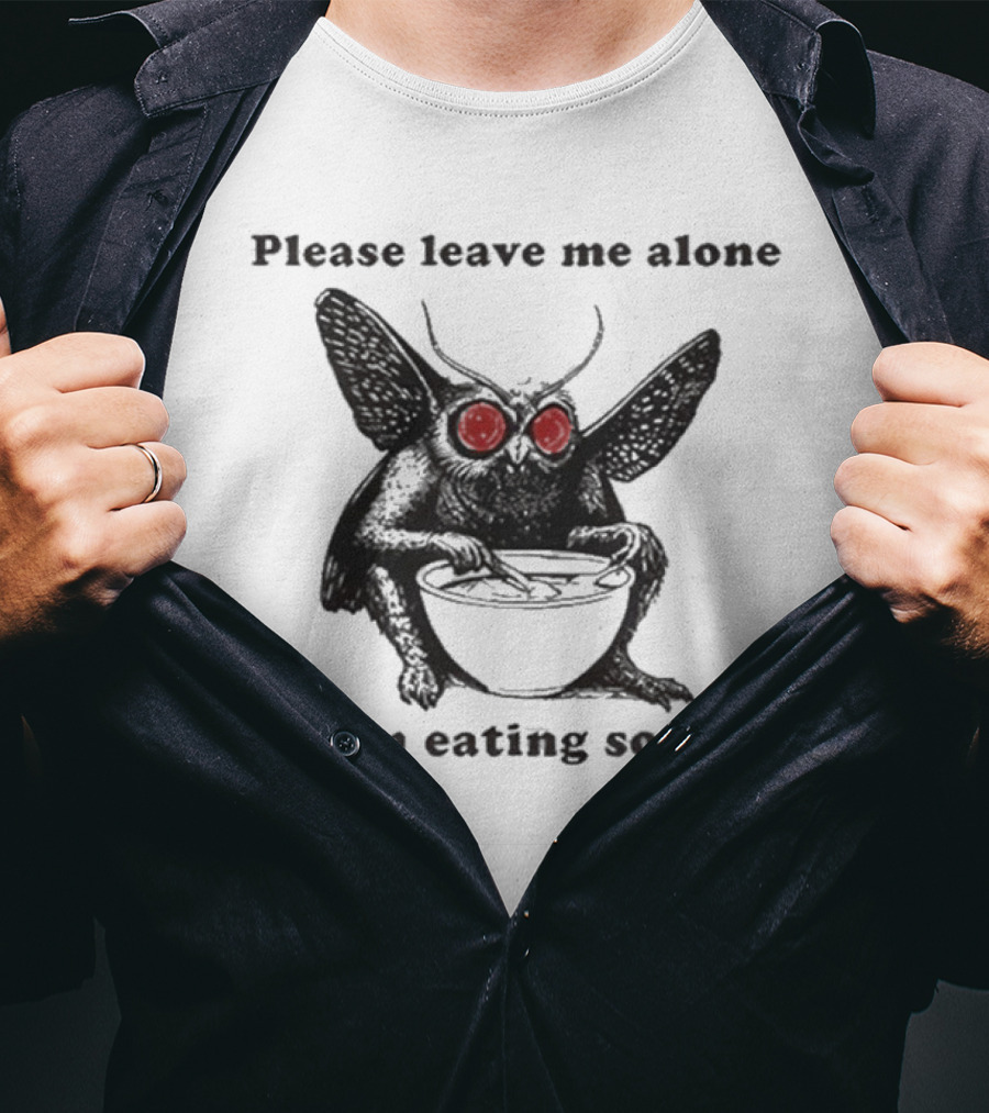 Please Leave Me Alone I Am Eating Soup Mothman Eating Soup T-Shirt