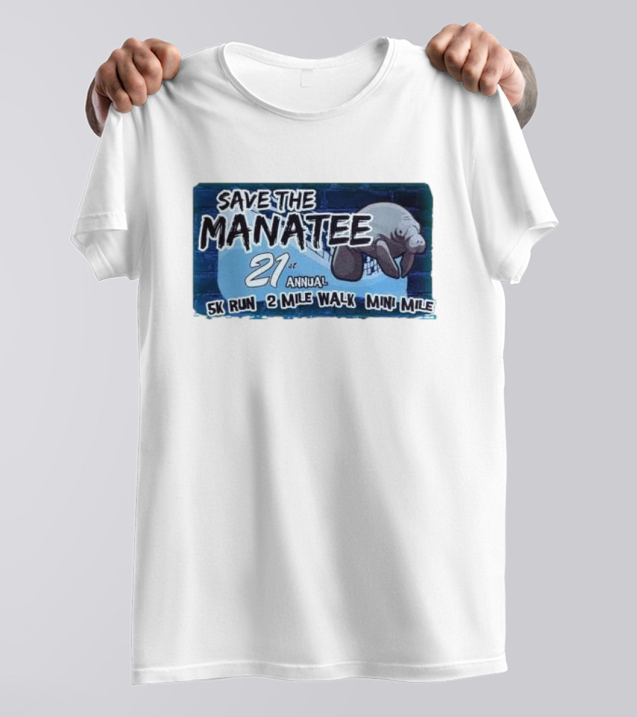 Save The Manatee 21st Annual 5K Run 2 Mile Walk Mini Mile T-Shirt