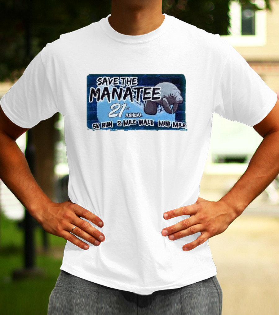 Save The Manatee 21st Annual 5K Run 2 Mile Walk Mini Mile T-Shirt