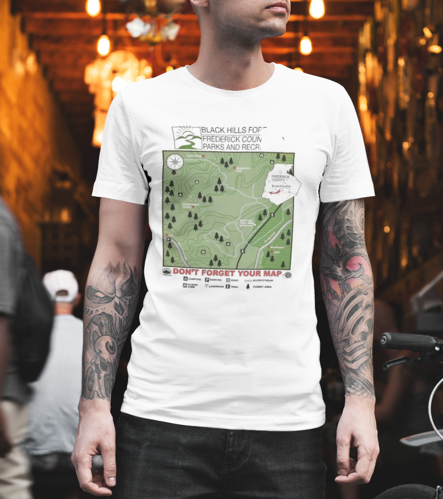 Black Hills Forest Frederick County Parks And Rec Map Burkeville Don’t Forget Your Map T-Shirt
