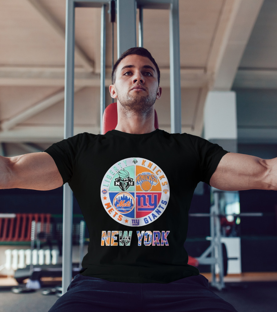 New York Liberty Knicks Mets Giants Yankees T-Shirt
