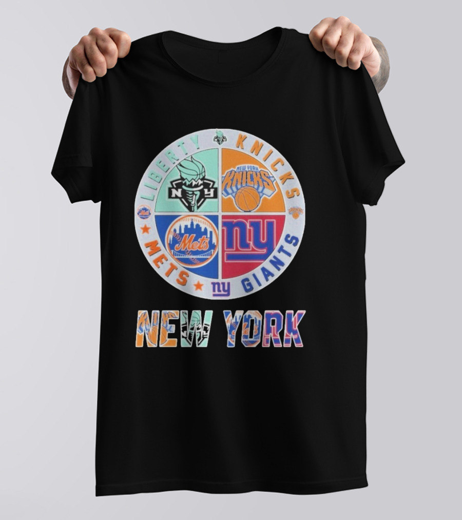 New York Liberty Knicks Mets Giants Yankees T-Shirt