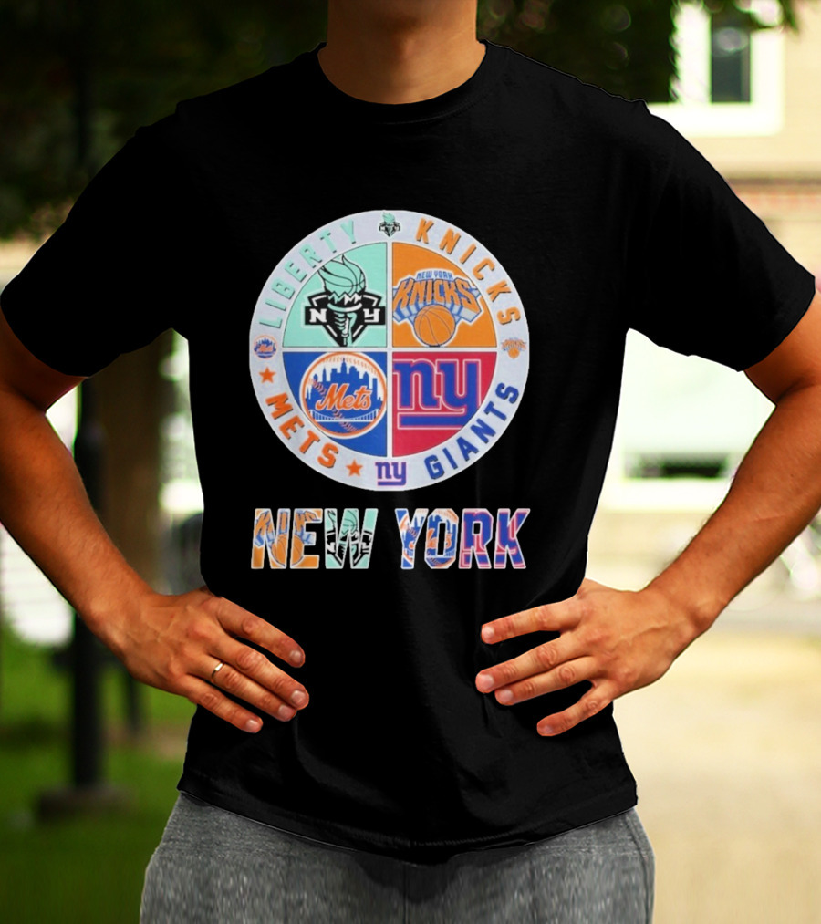 New York Liberty Knicks Mets Giants Yankees T-Shirt
