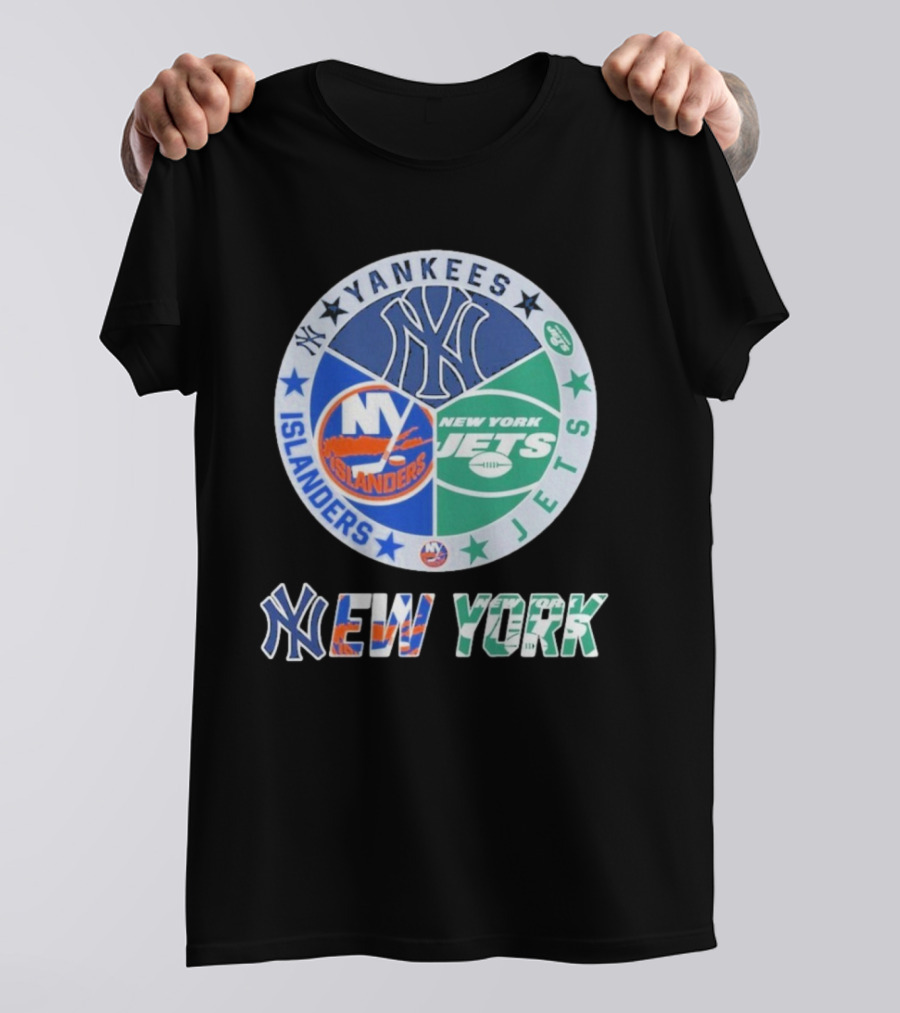 Yankees Islanders Jets New York Yankees X New York Jets X New York Islanders T-Shirt