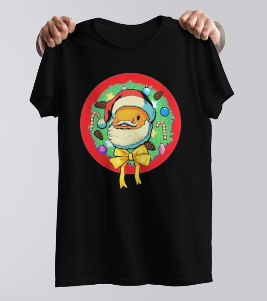 The Why Files Happy Holidays Santa Fish With Christmas Wreath And Candy Canes T-Shirt