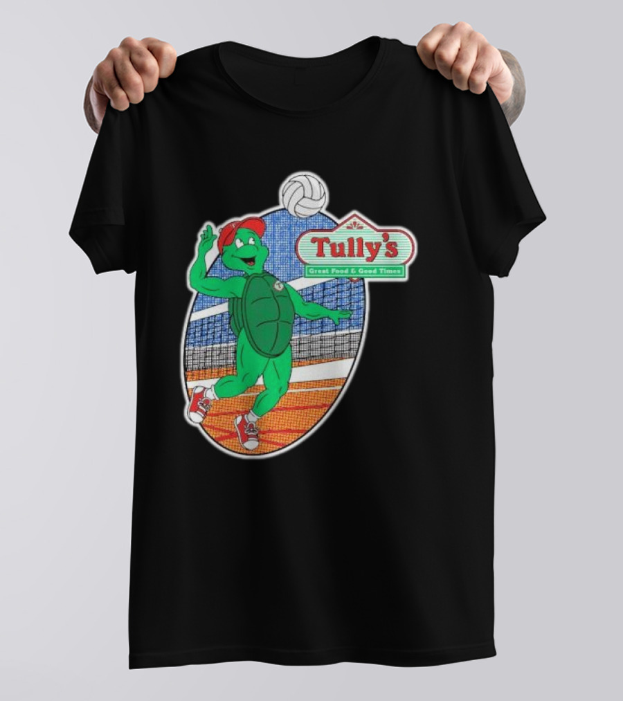 Tully’s Volleyball Great Food And Good Times Turtle Player T-Shirt