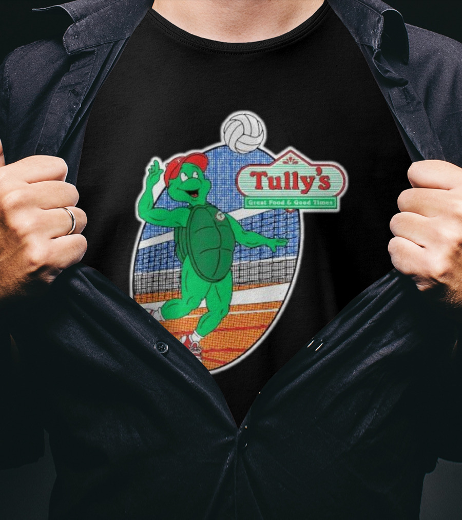 Tully’s Volleyball Great Food And Good Times Turtle Player T-Shirt