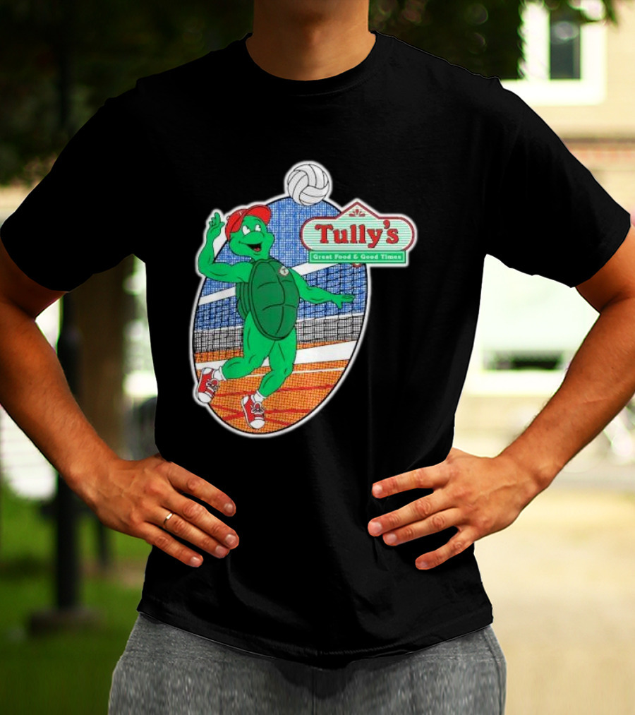 Tully’s Volleyball Great Food And Good Times Turtle Player T-Shirt