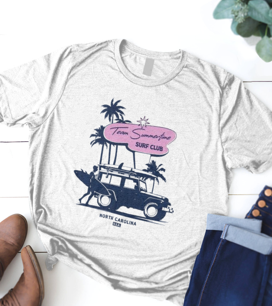 Team Summertime Surf Club Jeep Adventure North Carolina USA T-Shirt