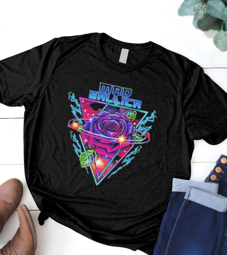 Mad Gallica Cosmic Rose Nebula Triangle T-Shirt