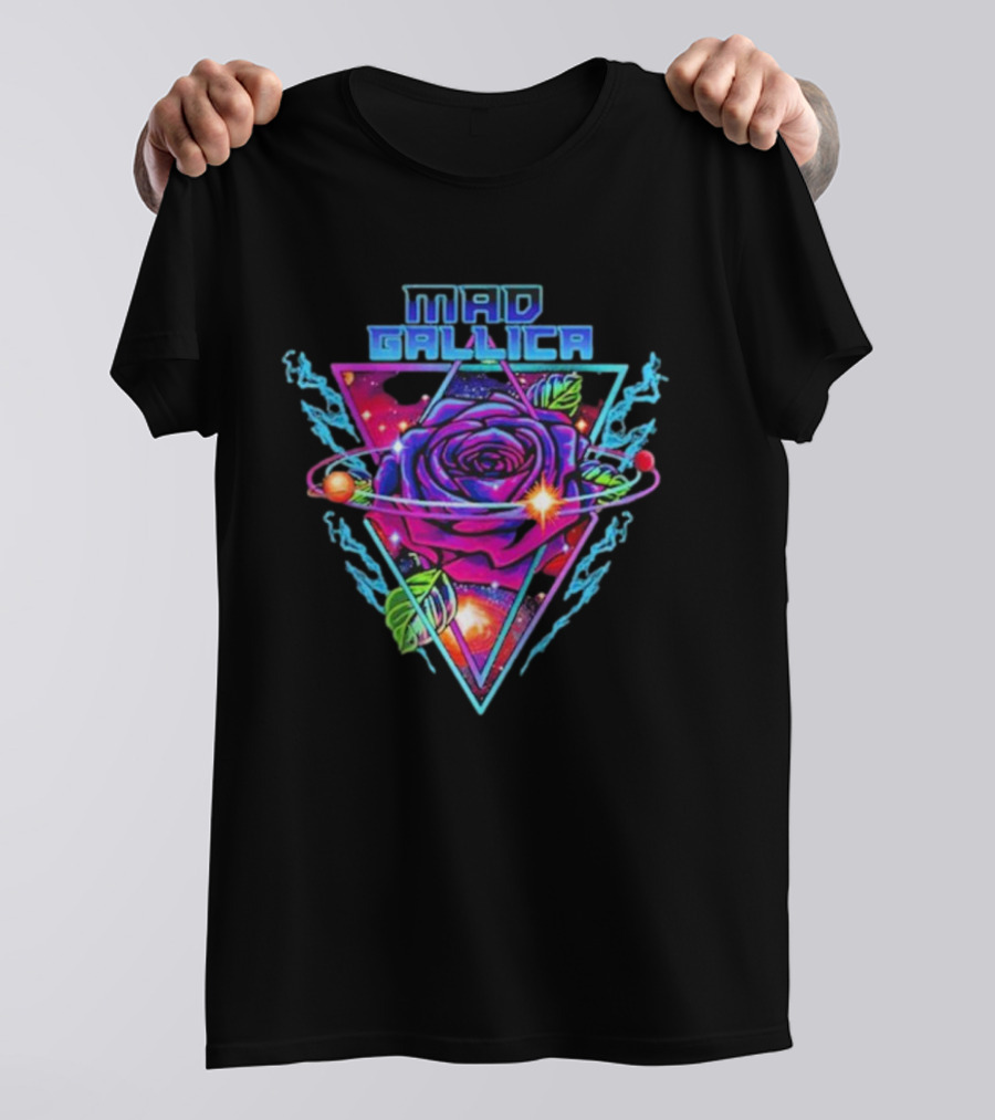 Mad Gallica Cosmic Rose Nebula Triangle T-Shirt