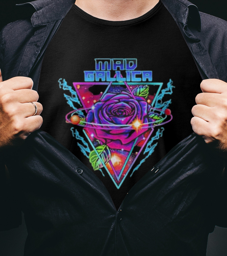 Mad Gallica Cosmic Rose Nebula Triangle T-Shirt