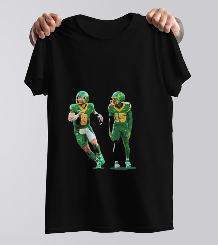 Oregon Ducks No 1 Seed College Football Playoff Players In Green Uniforms T-Shirt