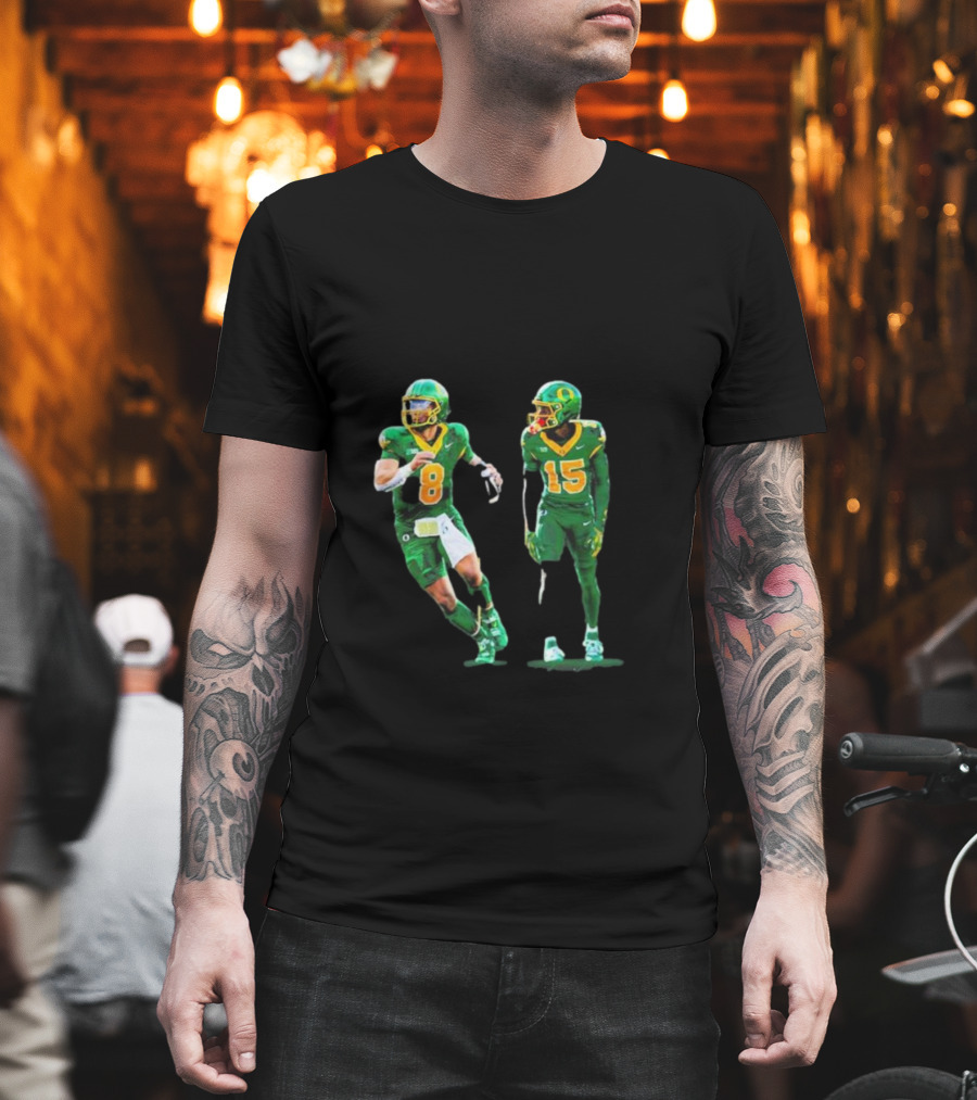 Oregon Ducks No 1 Seed College Football Playoff Players In Green Uniforms T-Shirt