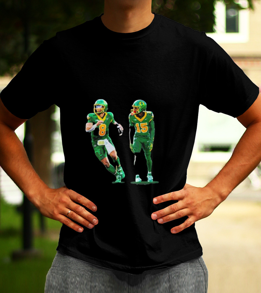 Oregon Ducks No 1 Seed College Football Playoff Players In Green Uniforms T-Shirt