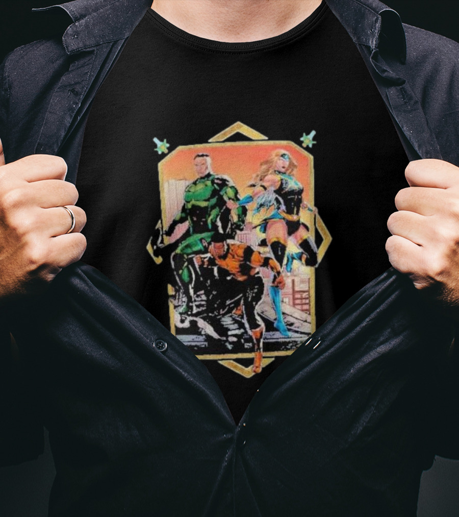 Rippaverse Trinity Unleashed Dynamic Superhero Trio Epic T-Shirt