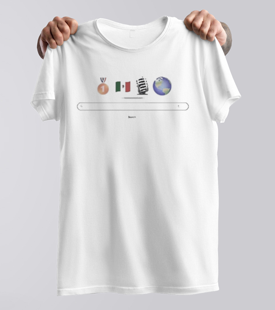 La Platica Podcast Emoji Mexican Flag Planet Search T-Shirt