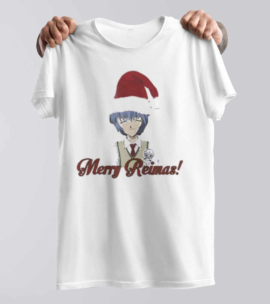 Merry Reimas Anime Character Santa Hat Holiday T-Shirt