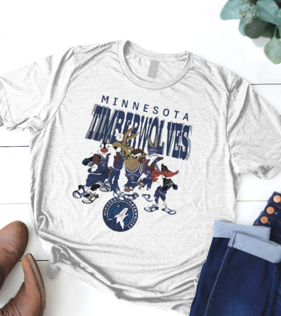 Minnesota Timberwolves NBA Basketball Featuring Looney Tunes Characters T-Shirt