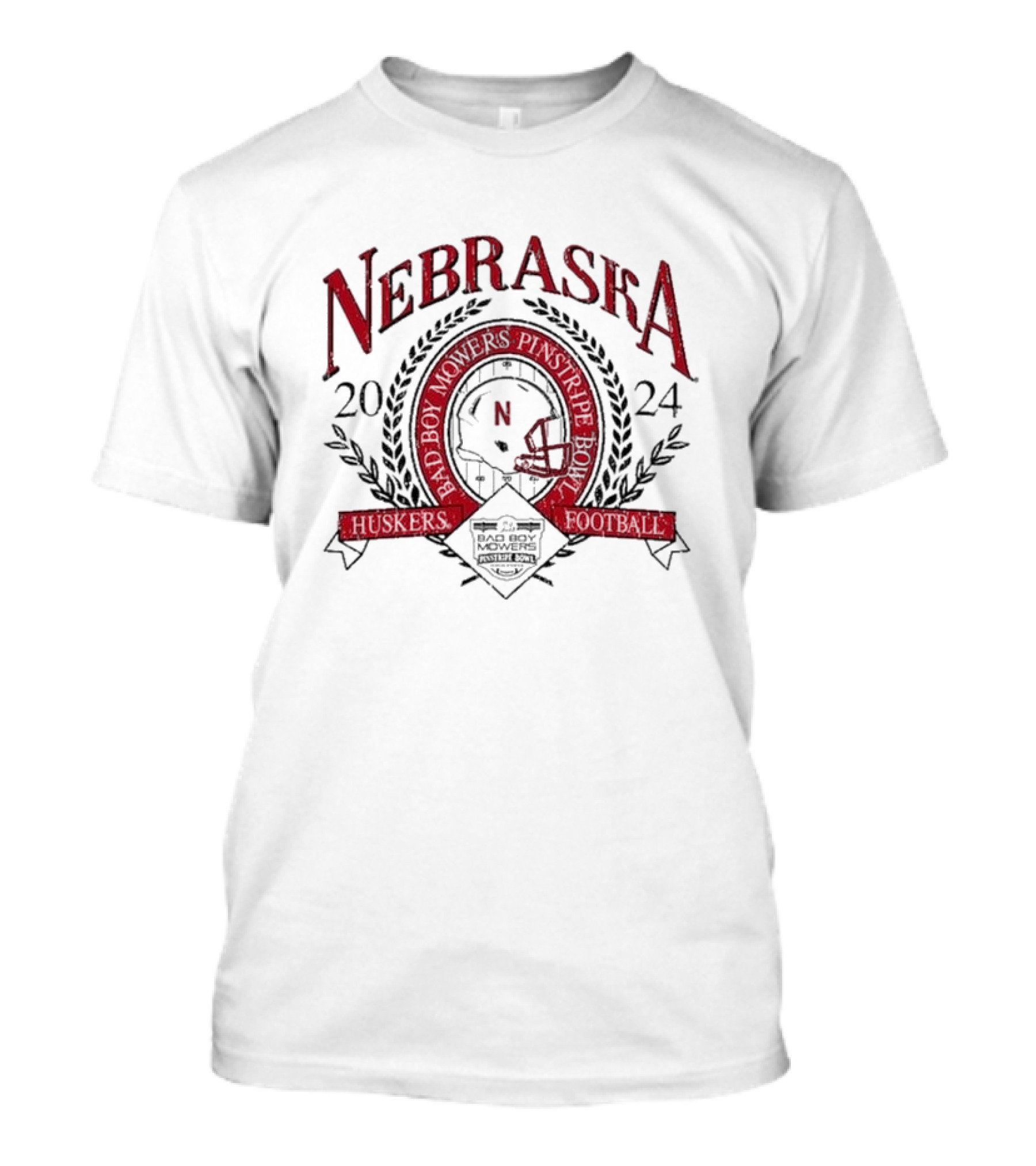 Nebraska Huskers Football Bad Boy Mowers Pinstripe Bowl T-Shirt