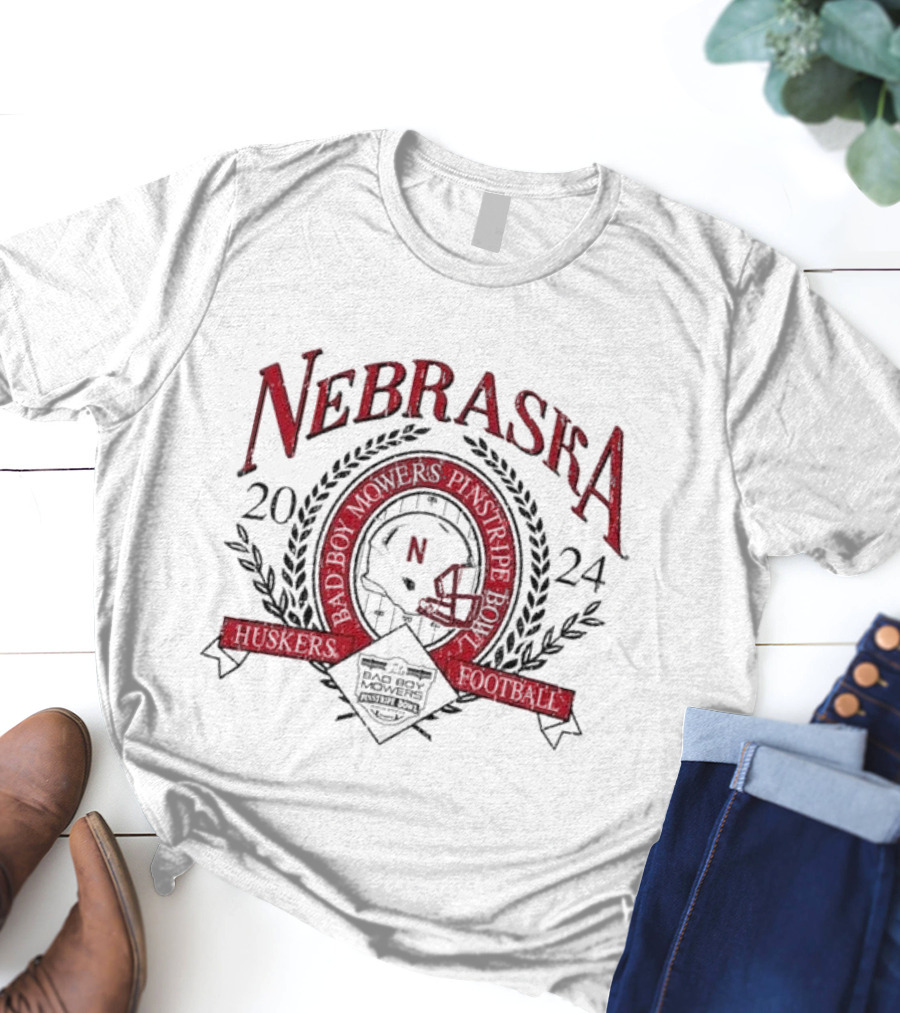 Nebraska Huskers Football Bad Boy Mowers Pinstripe Bowl T-Shirt