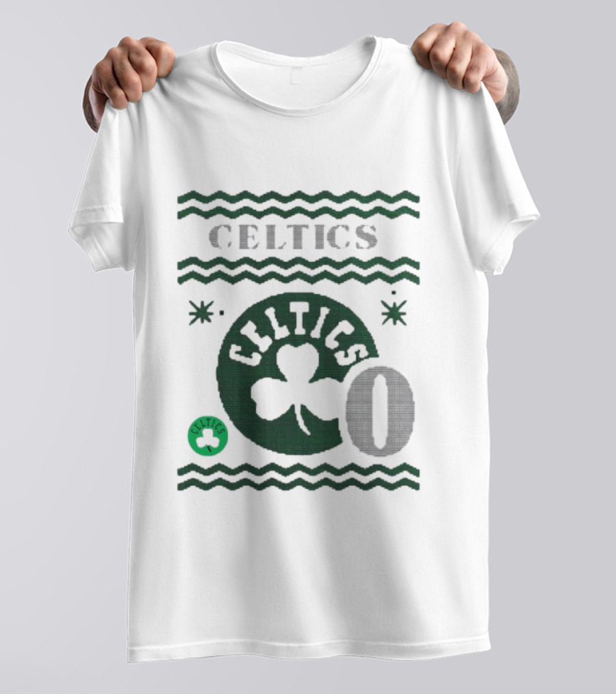 Jayson Tatum Boston Celtics Ugly Number 0 Celtics Shamrock T-Shirt