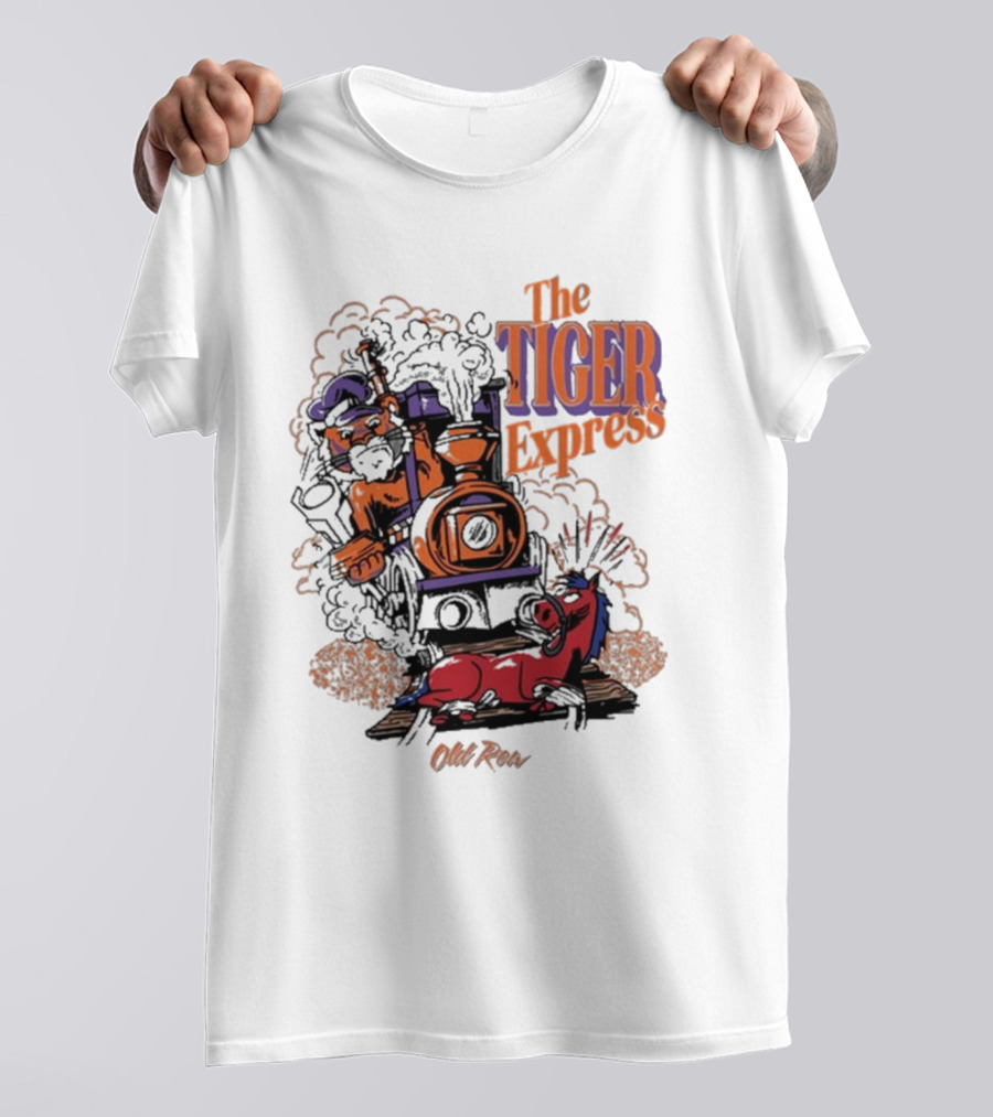 The Tiger Express Old Row Tiger Engineer With Train And Horse T-Shirt