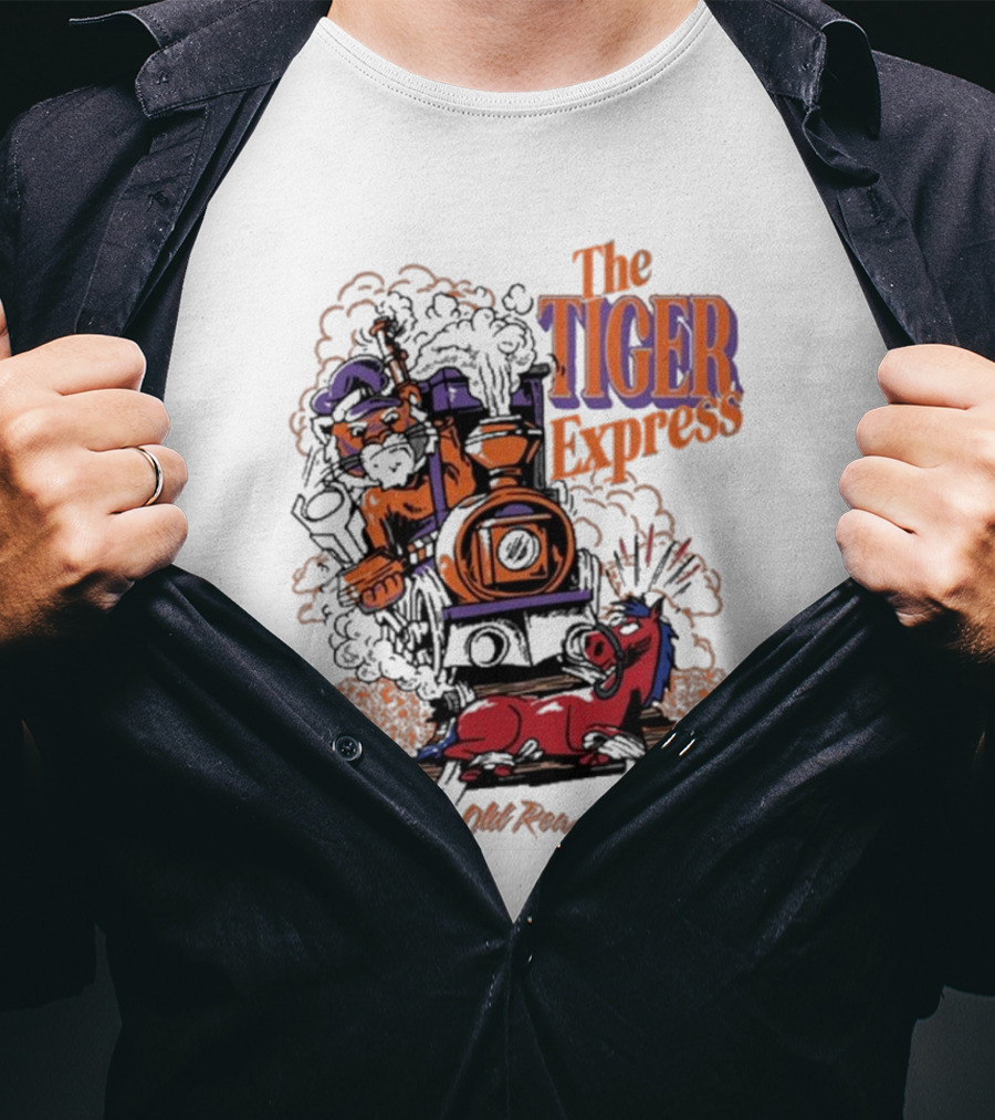 The Tiger Express Old Row Tiger Engineer With Train And Horse T-Shirt