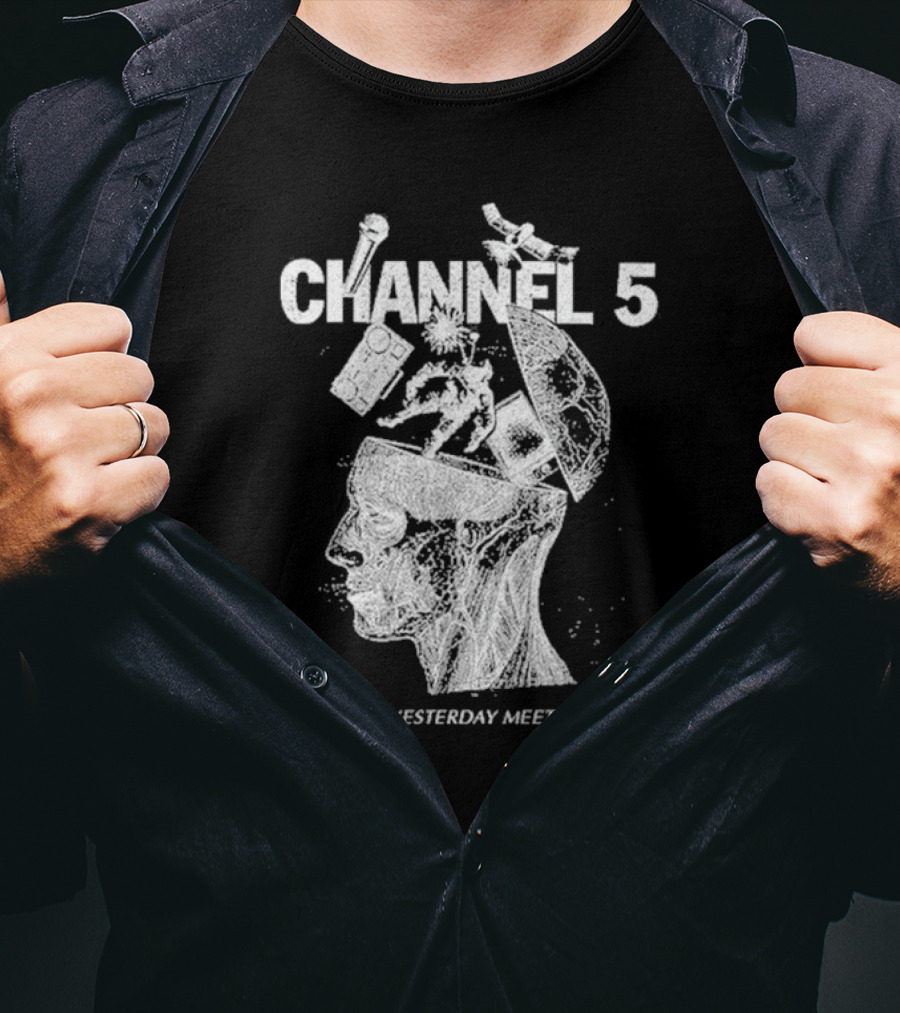 Channel 5 Where Yesterday Meets Today Retro Futuristic Fusion T-Shirt