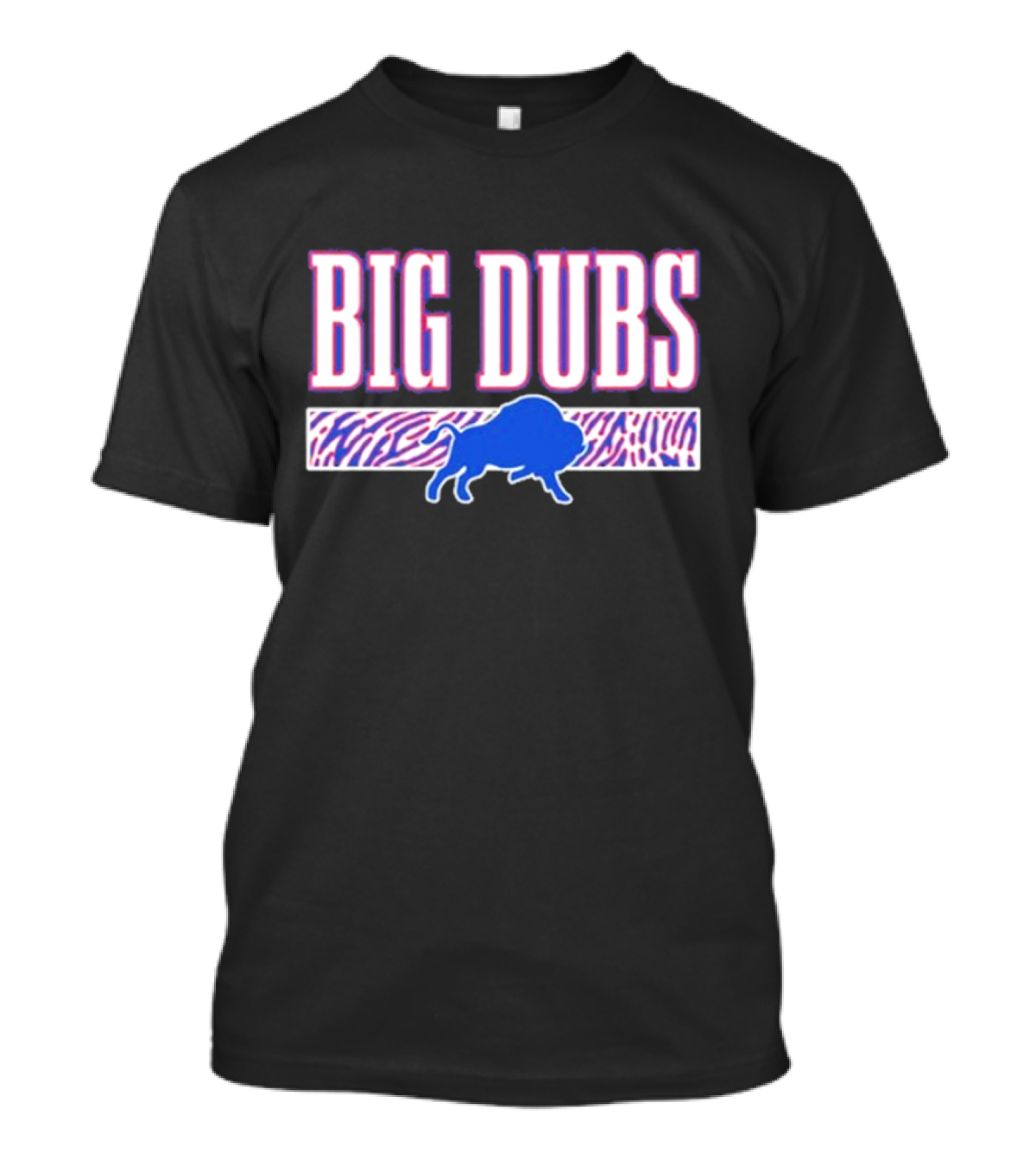26 S Buffalo Big Dubs Blue Buffalo Zebra Print T-Shirt