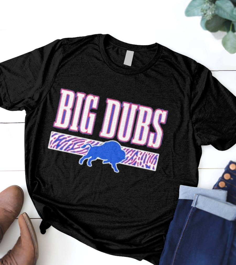 26 S Buffalo Big Dubs Blue Buffalo Zebra Print T-Shirt
