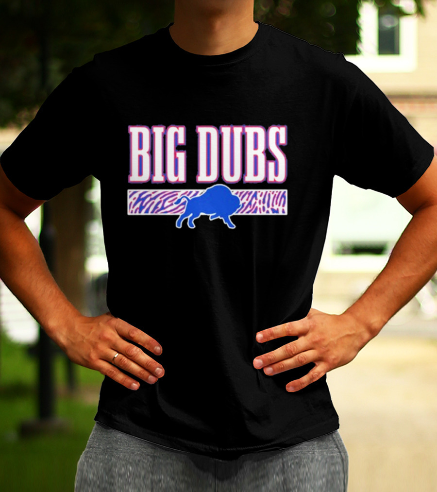 26 S Buffalo Big Dubs Blue Buffalo Zebra Print T-Shirt