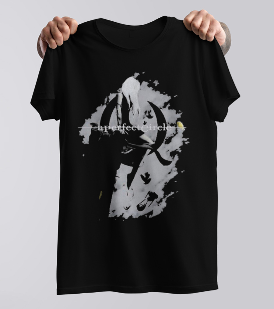 A Perfect Circle Grunge Style Angel Figure With Crescent T-Shirt